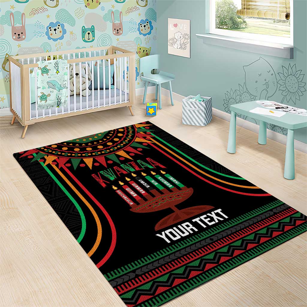 Personalized Afro-American Kwanzaa Area Rug Kinara Candles African Pattern LT14