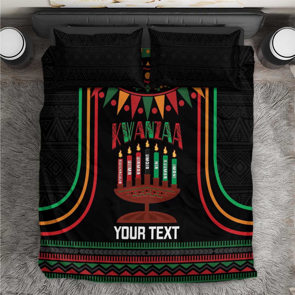 Personalized Afro-American Kwanzaa Bedding Set Kinara Candles African Pattern LT14