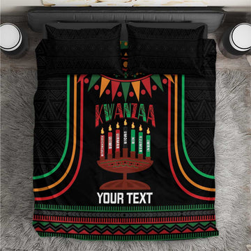 Personalized Afro-American Kwanzaa Bedding Set Kinara Candles African Pattern LT14