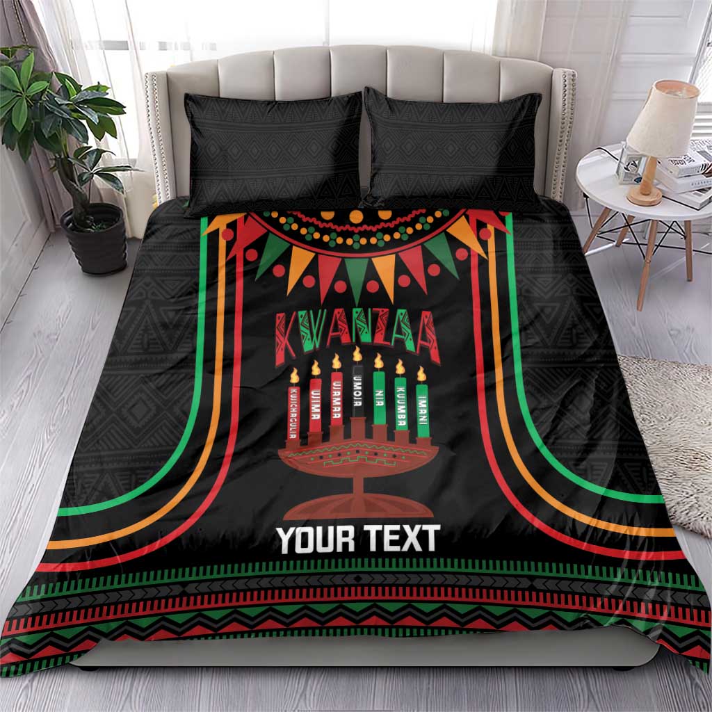 Personalized Afro-American Kwanzaa Bedding Set Kinara Candles African Pattern LT14
