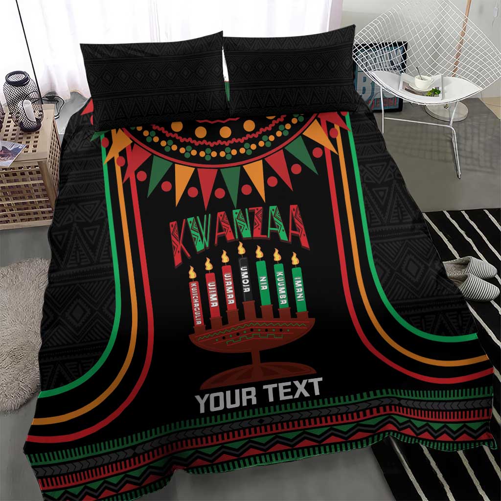 Personalized Afro-American Kwanzaa Bedding Set Kinara Candles African Pattern LT14