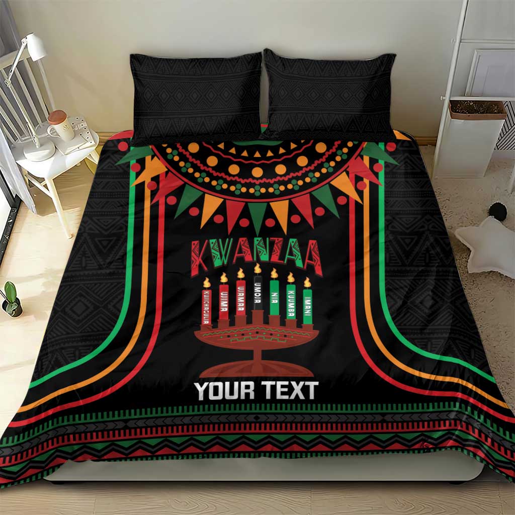 Personalized Afro-American Kwanzaa Bedding Set Kinara Candles African Pattern LT14