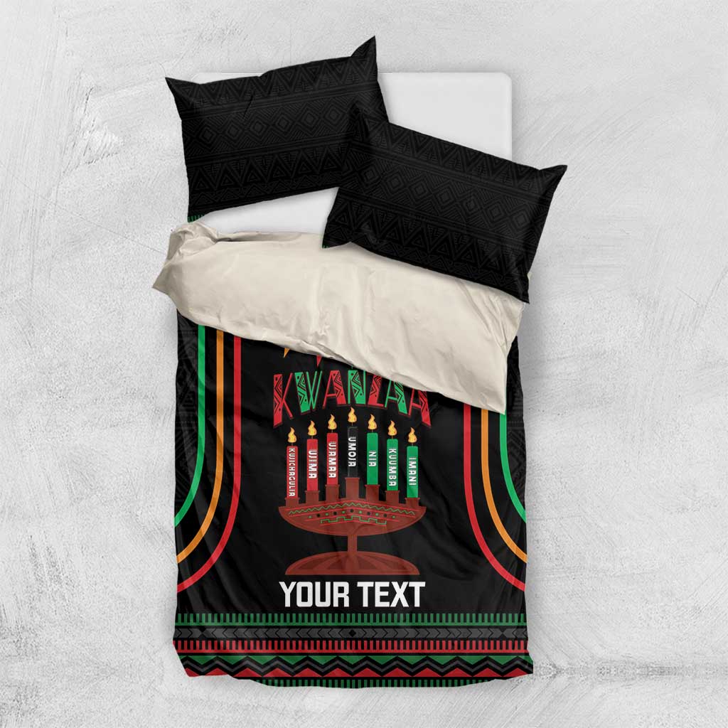 Personalized Afro-American Kwanzaa Bedding Set Kinara Candles African Pattern LT14
