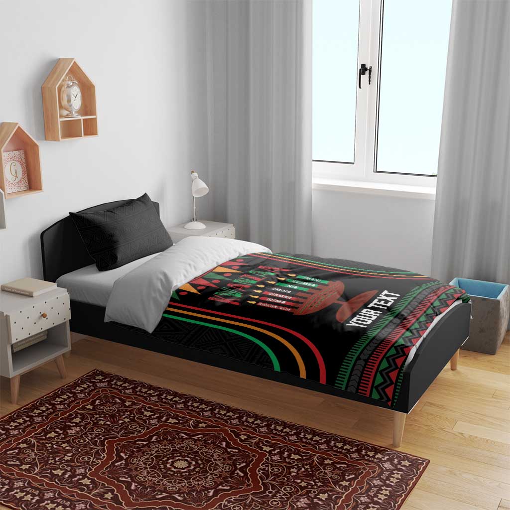 Personalized Afro-American Kwanzaa Bedding Set Kinara Candles African Pattern LT14