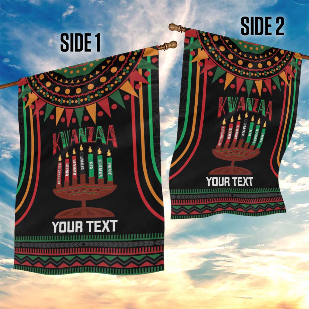 Personalized Afro-American Kwanzaa Garden Flag Kinara Candles African Pattern LT14