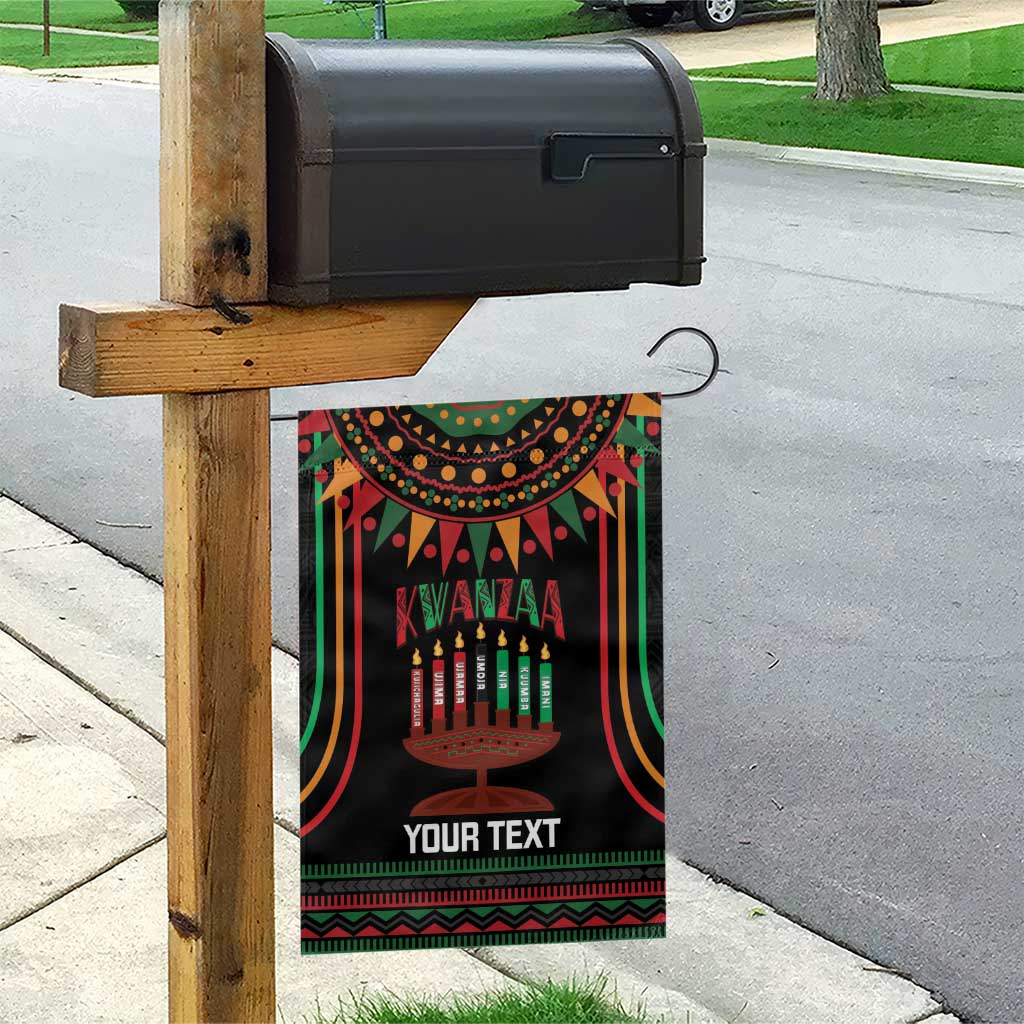 Personalized Afro-American Kwanzaa Garden Flag Kinara Candles African Pattern LT14