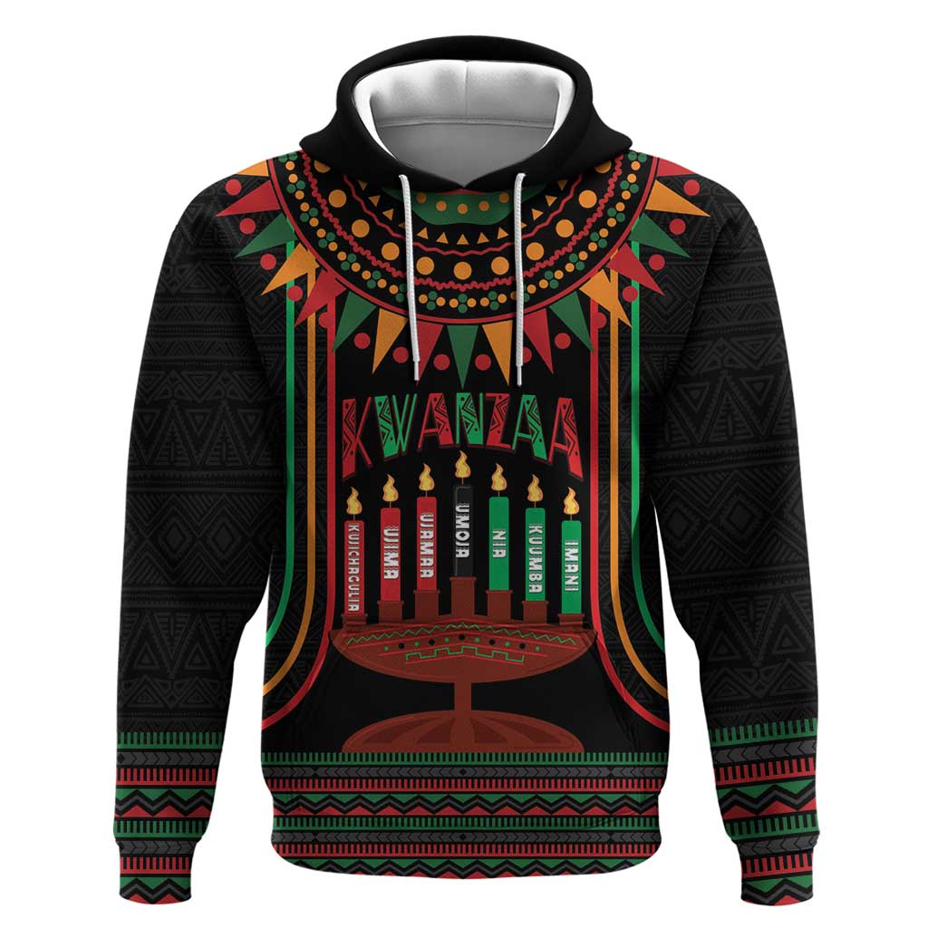 Personalized African-American Kwanzaa Hoodie Kinara Candles African Pattern LT14