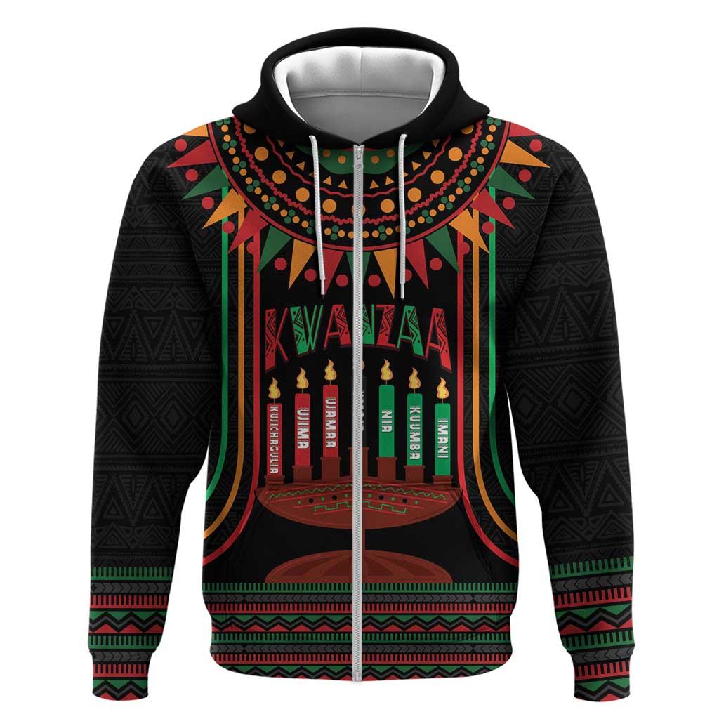 Personalized African-American Kwanzaa Hoodie Kinara Candles African Pattern LT14