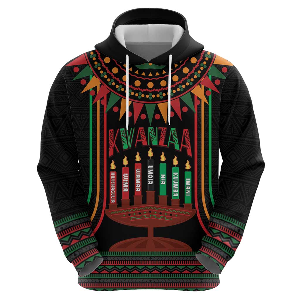 Personalized African-American Kwanzaa Hoodie Kinara Candles African Pattern LT14