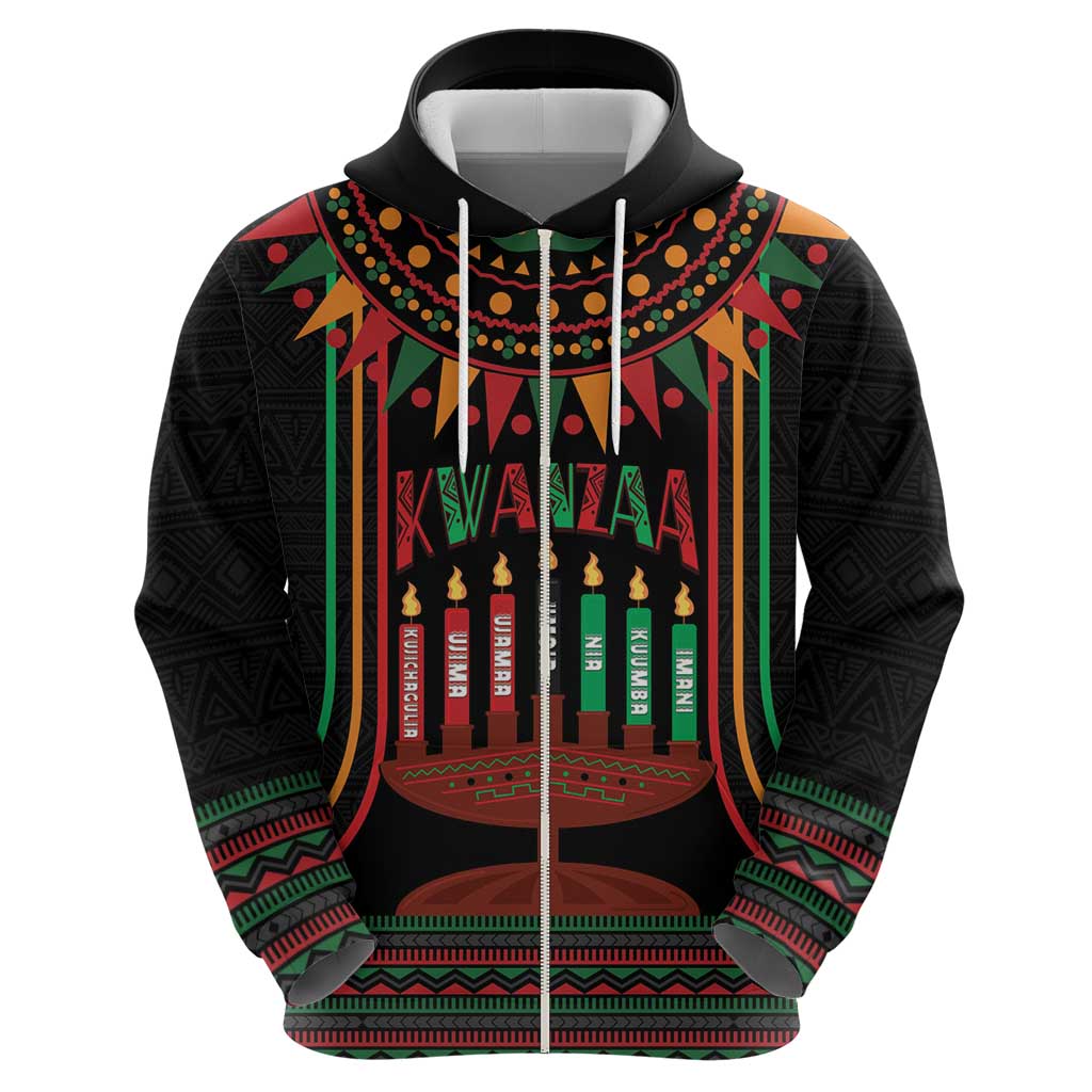 Personalized African-American Kwanzaa Hoodie Kinara Candles African Pattern LT14