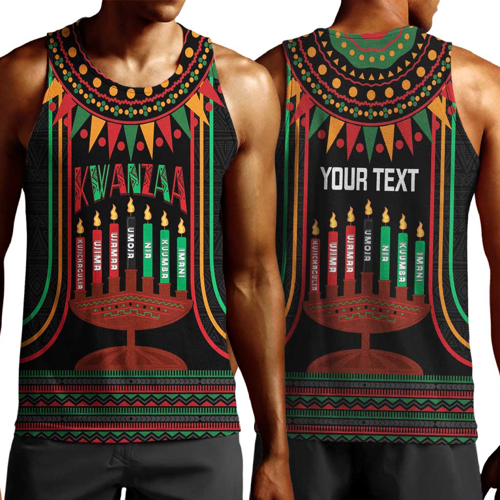 Personalized Afro-American Kwanzaa Men Tank Top Kinara Candles African Pattern LT14