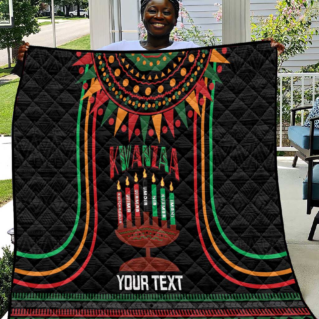 Personalized Afro-American Kwanzaa Quilt Kinara Candles African Pattern LT14