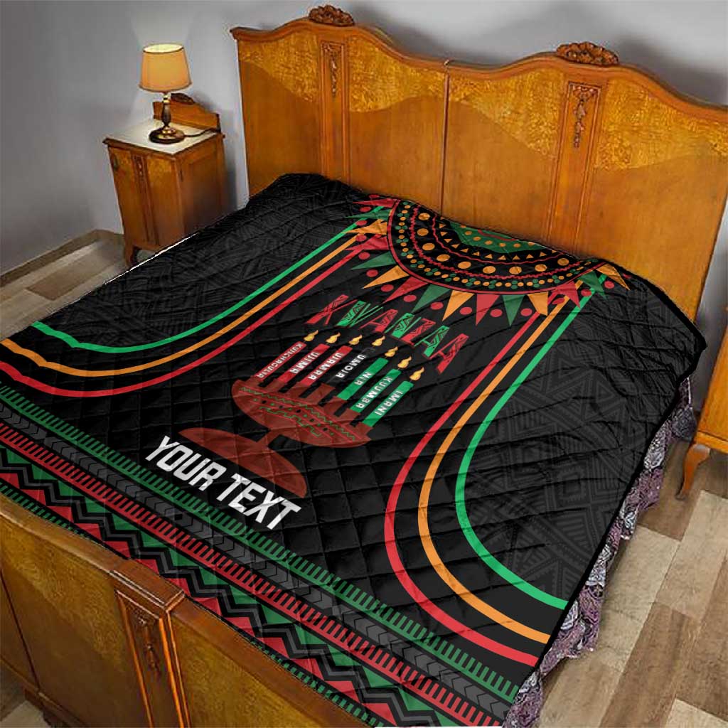Personalized Afro-American Kwanzaa Quilt Kinara Candles African Pattern LT14