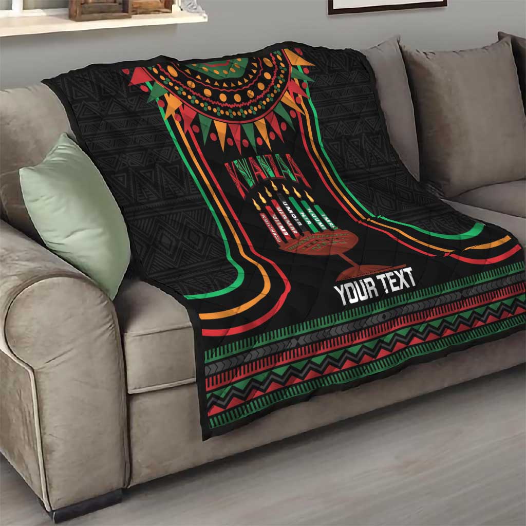 Personalized Afro-American Kwanzaa Quilt Kinara Candles African Pattern LT14