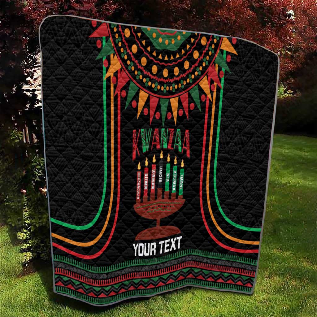Personalized Afro-American Kwanzaa Quilt Kinara Candles African Pattern LT14