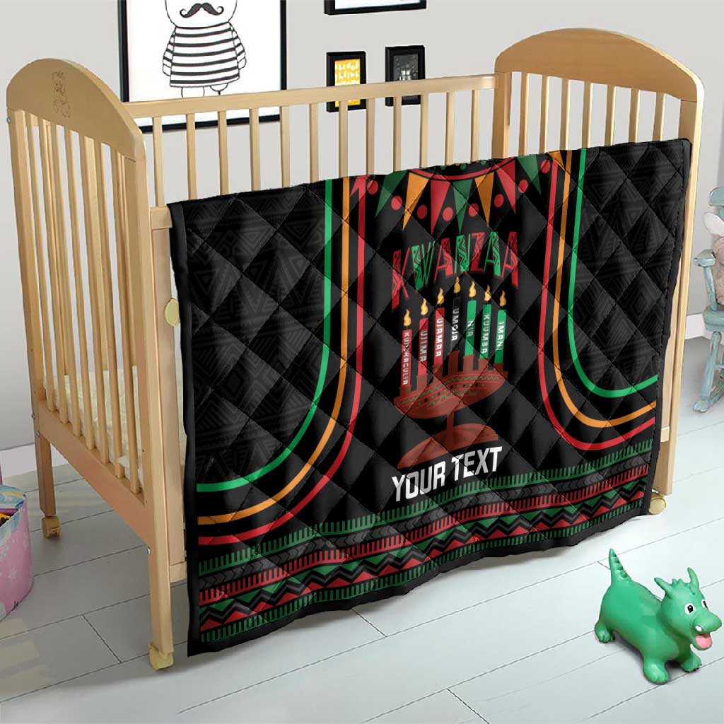 Personalized Afro-American Kwanzaa Quilt Kinara Candles African Pattern LT14