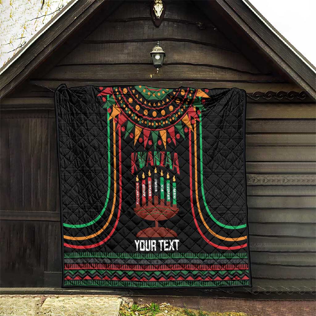 Personalized Afro-American Kwanzaa Quilt Kinara Candles African Pattern LT14