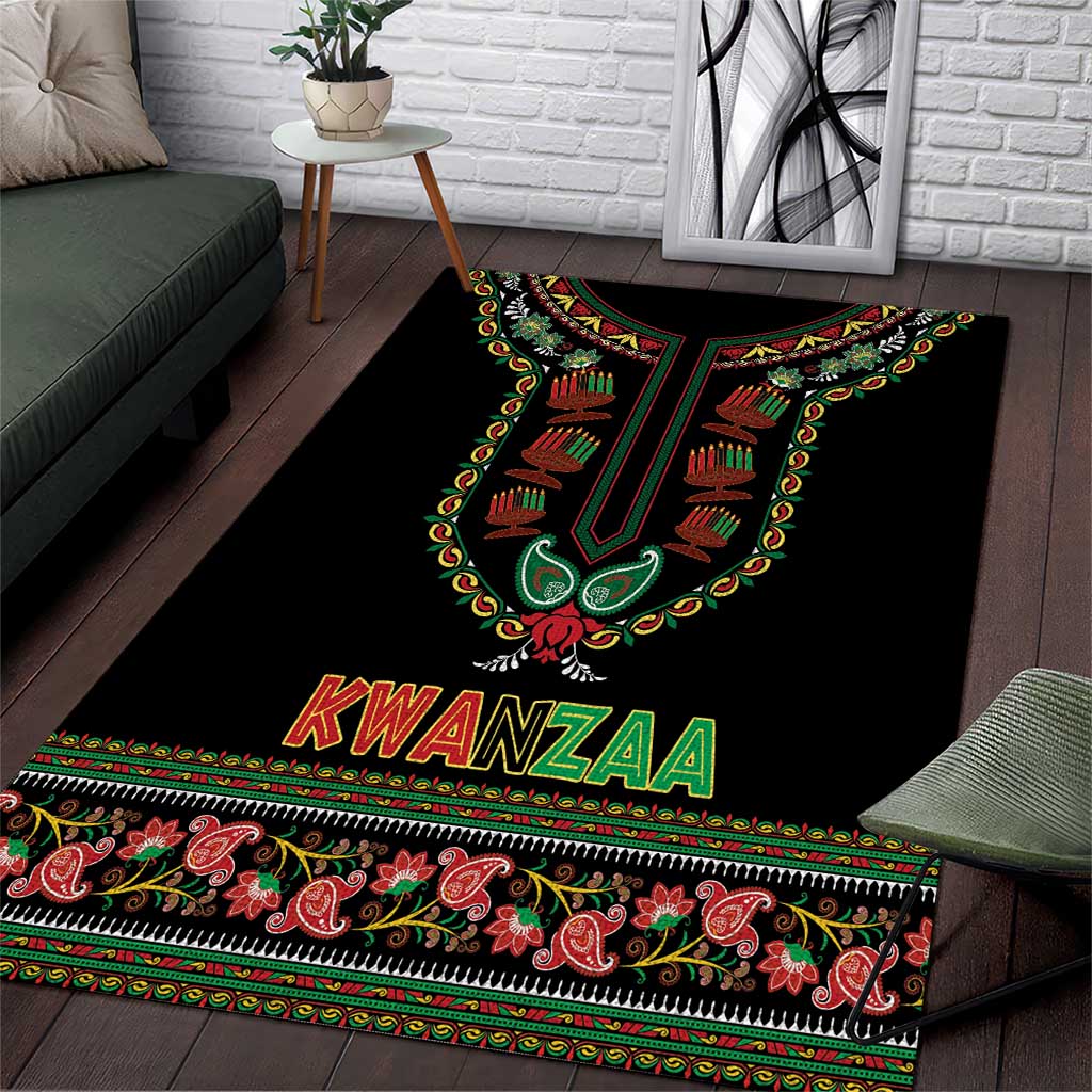 Afro-American Kwanzaa Area Rug Dashiki Mix Paisley Pattern LT14