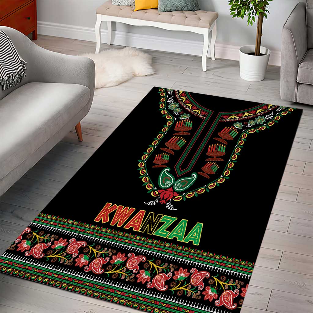 Afro-American Kwanzaa Area Rug Dashiki Mix Paisley Pattern LT14