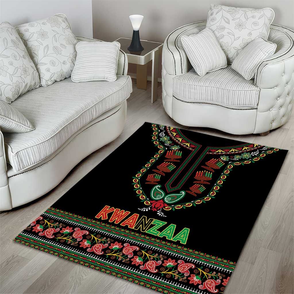 Afro-American Kwanzaa Area Rug Dashiki Mix Paisley Pattern LT14