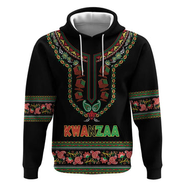Personalized African-American Kwanzaa Hoodie Dashiki Mix Paisley Pattern LT14