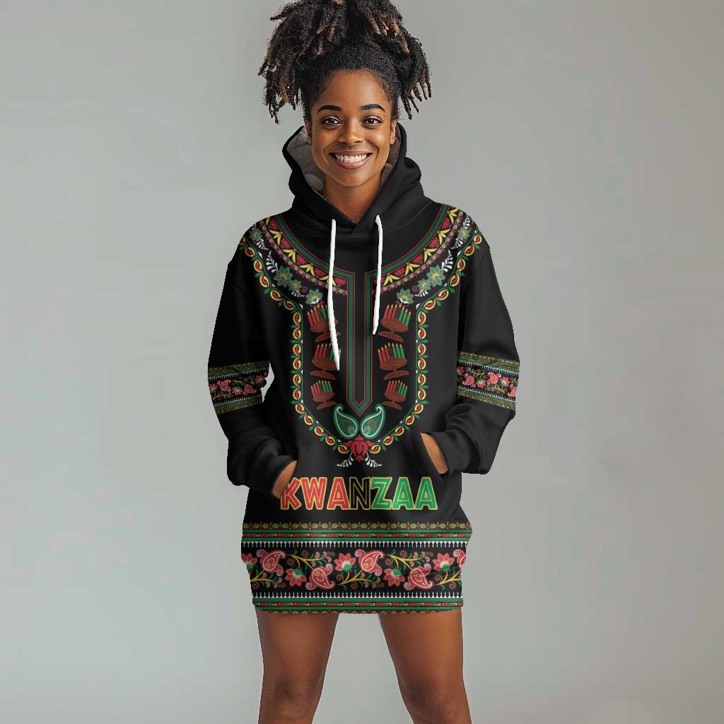 Personalized Afro-American Kwanzaa Hoodie Dress Dashiki Mix Paisley Pattern LT14