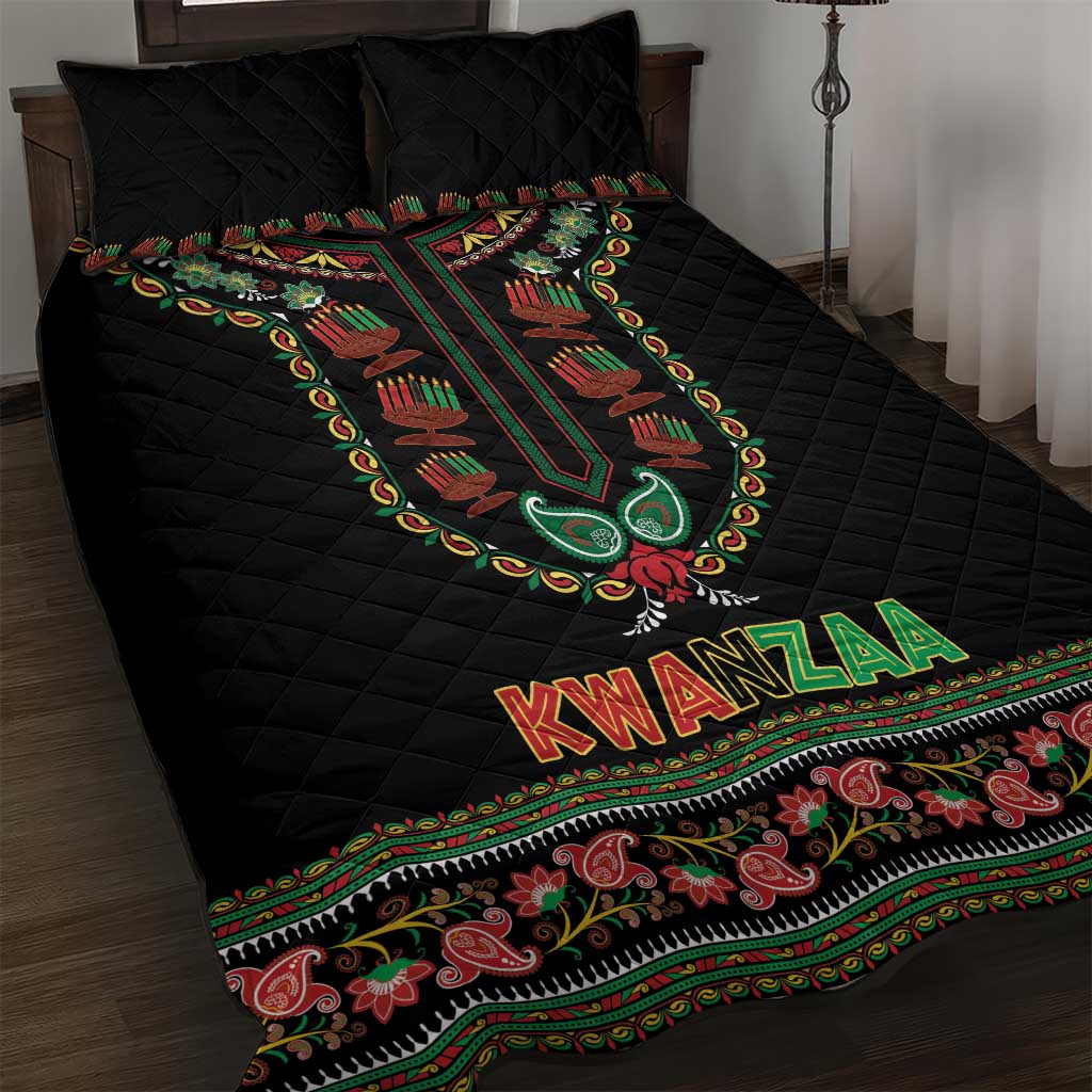 Afro-American Kwanzaa Quilt Bed Set Dashiki Mix Paisley Pattern LT14