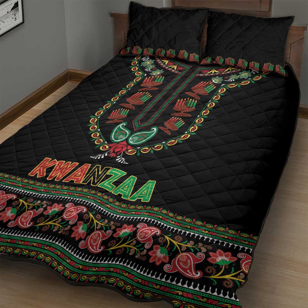 Afro-American Kwanzaa Quilt Bed Set Dashiki Mix Paisley Pattern LT14