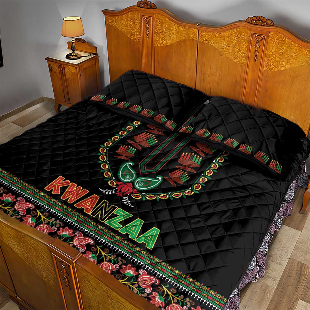 Afro-American Kwanzaa Quilt Bed Set Dashiki Mix Paisley Pattern LT14