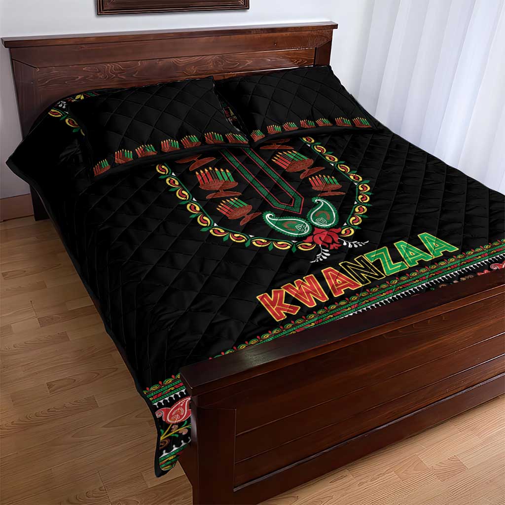 Afro-American Kwanzaa Quilt Bed Set Dashiki Mix Paisley Pattern LT14