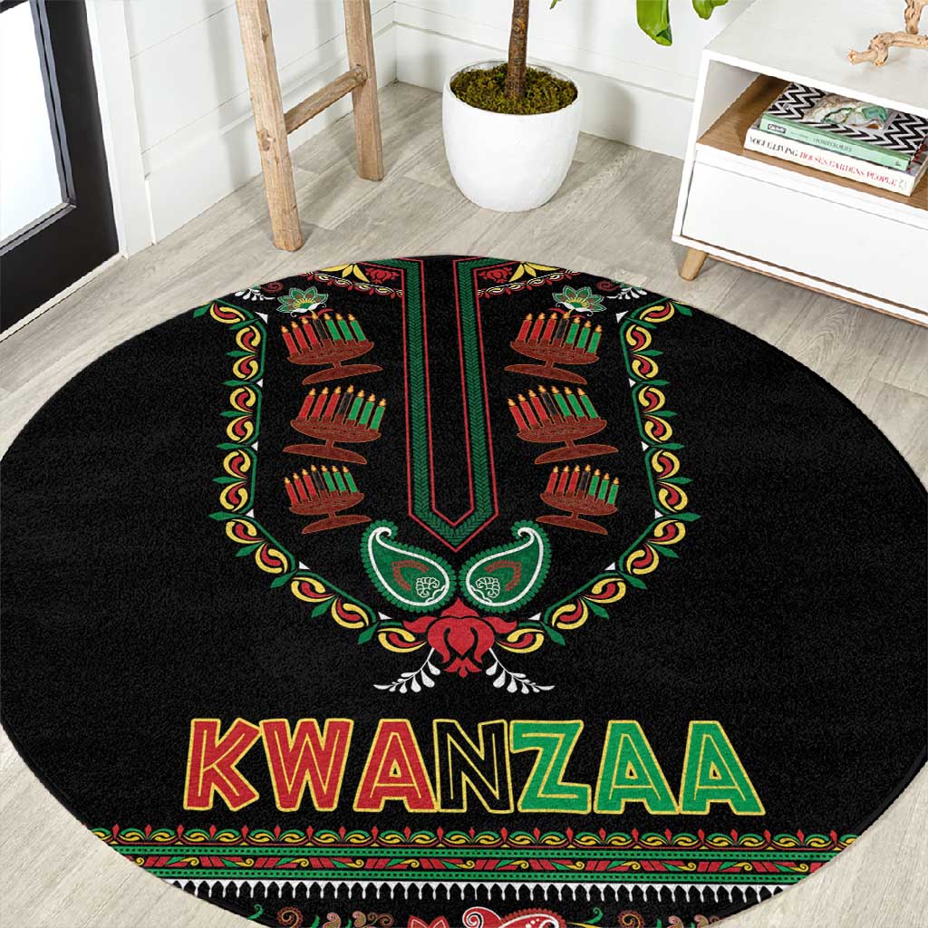 Afro-American Kwanzaa Round Carpet Dashiki Mix Paisley Pattern LT14