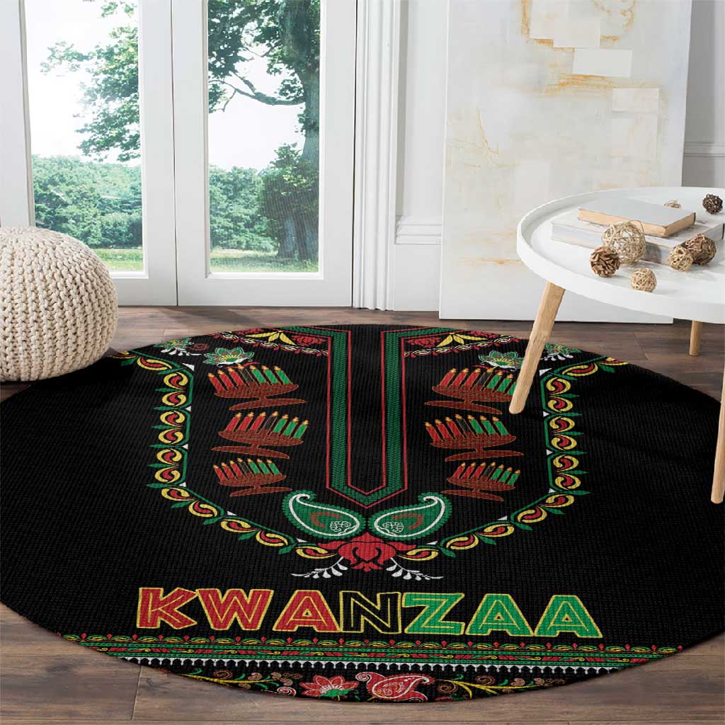 Afro-American Kwanzaa Round Carpet Dashiki Mix Paisley Pattern LT14