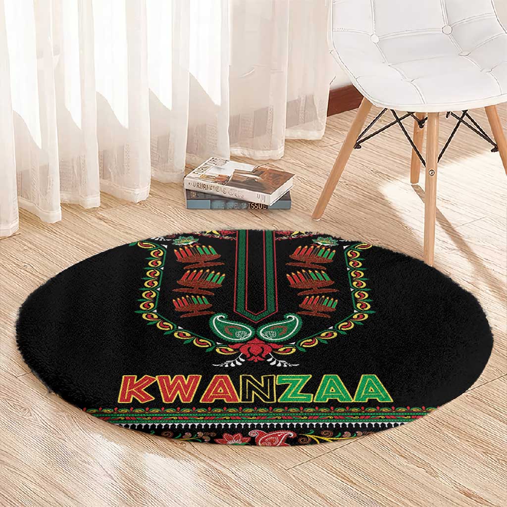 Afro-American Kwanzaa Round Carpet Dashiki Mix Paisley Pattern LT14