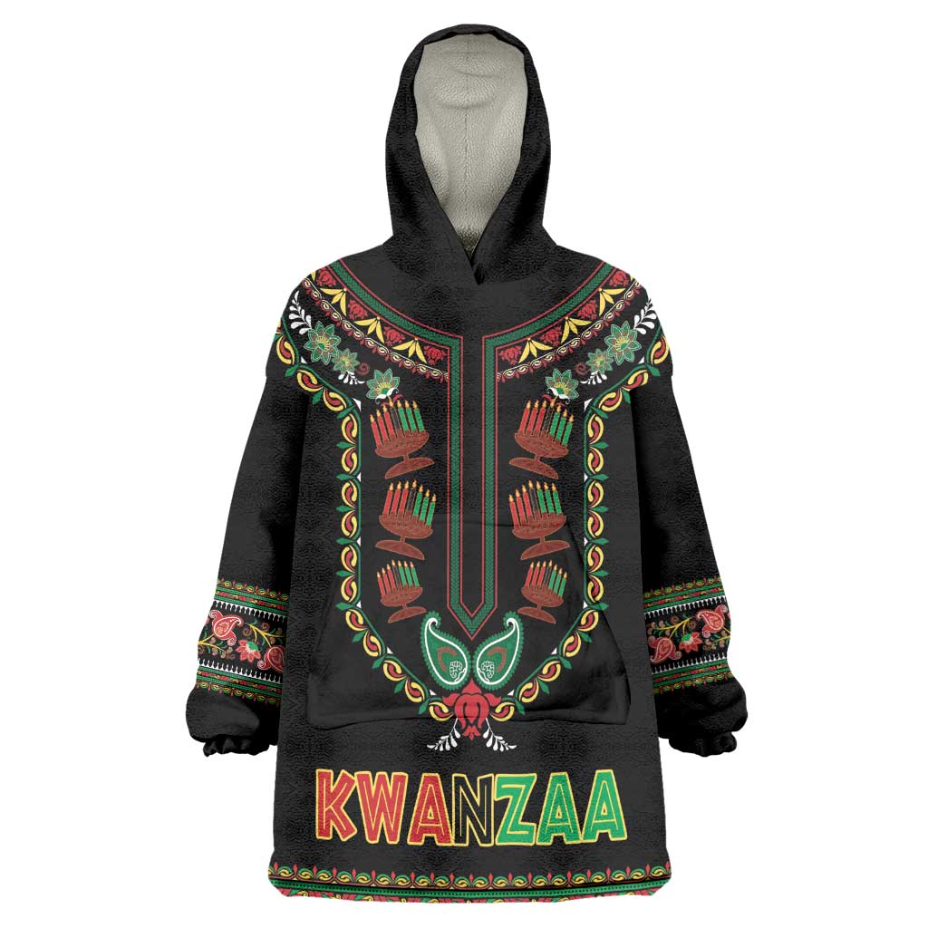 Personalized Afro-American Kwanzaa Wearable Blanket Hoodie Dashiki Mix Paisley Pattern LT14