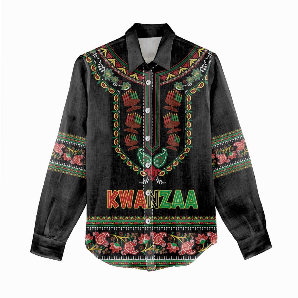 Personalized Afro-American Kwanzaa Women Casual Shirt Dashiki Mix Paisley Pattern LT14