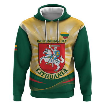 Personalised Lithuania Independence Day Hoodie Coat Of Arms Proud LT14