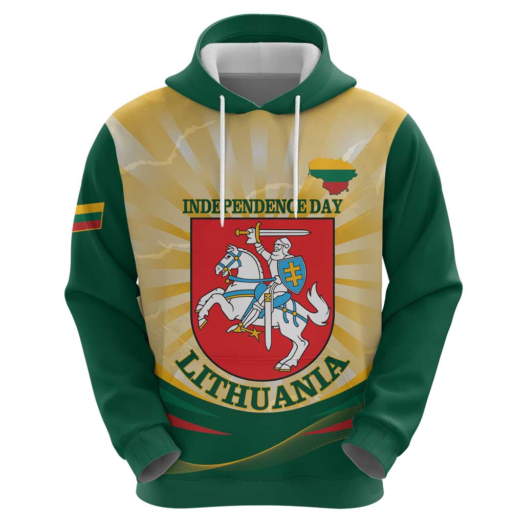 Personalised Lithuania Independence Day Hoodie Coat Of Arms Proud LT14