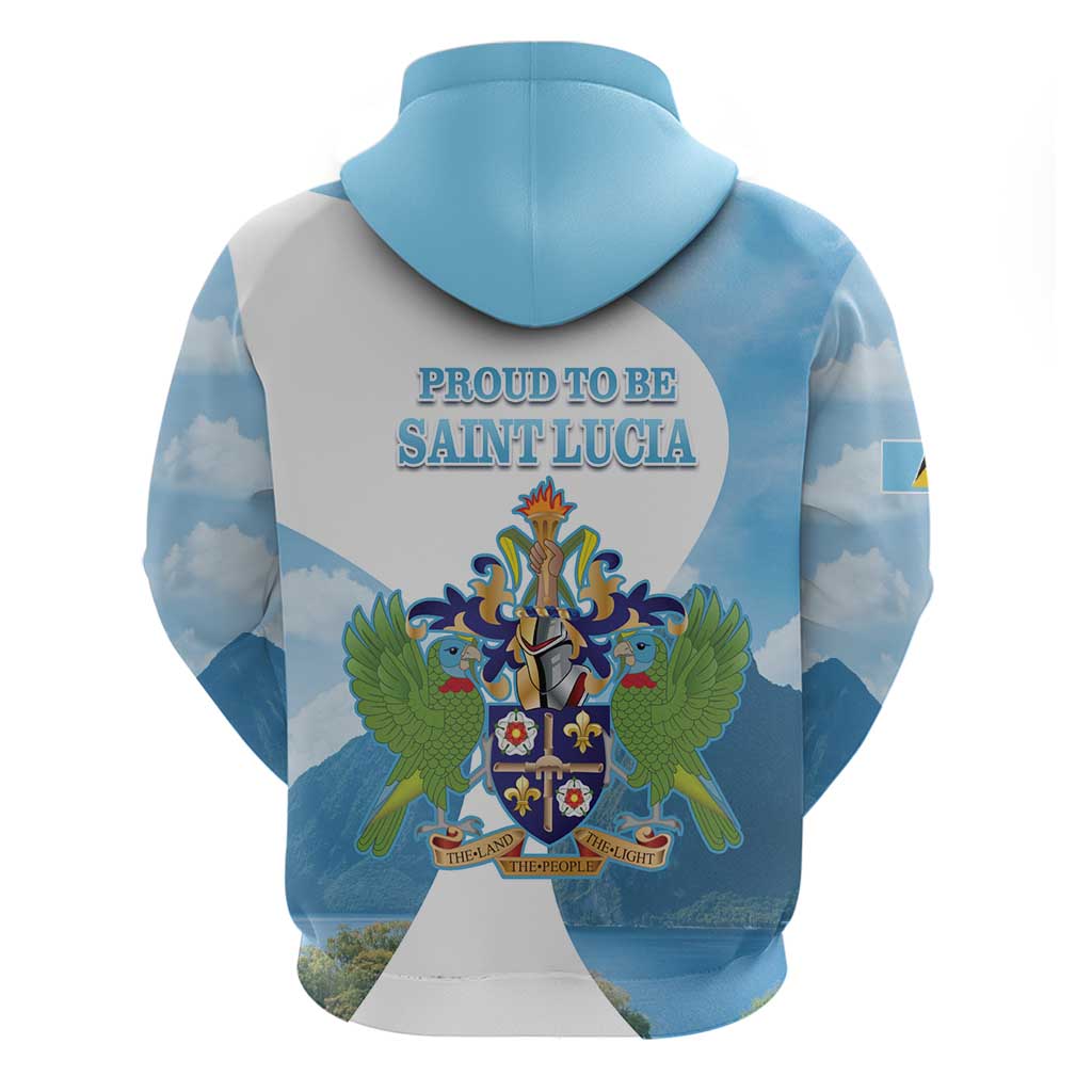 Proud To Be Saint Lucia 758 Hoodie Pitons With Map LT14