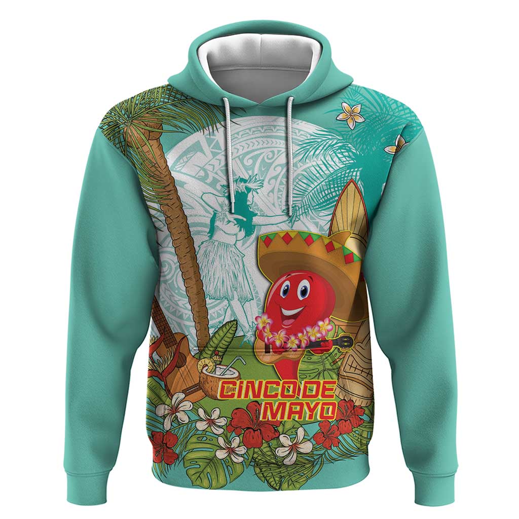 Hawaii Cinco de Mayo Hoodie Chili Pepper Hula Girl Tropical Vibes LT14