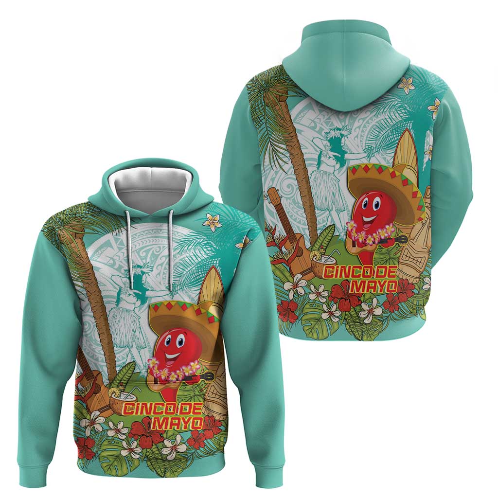Hawaii Cinco de Mayo Hoodie Chili Pepper Hula Girl Tropical Vibes LT14