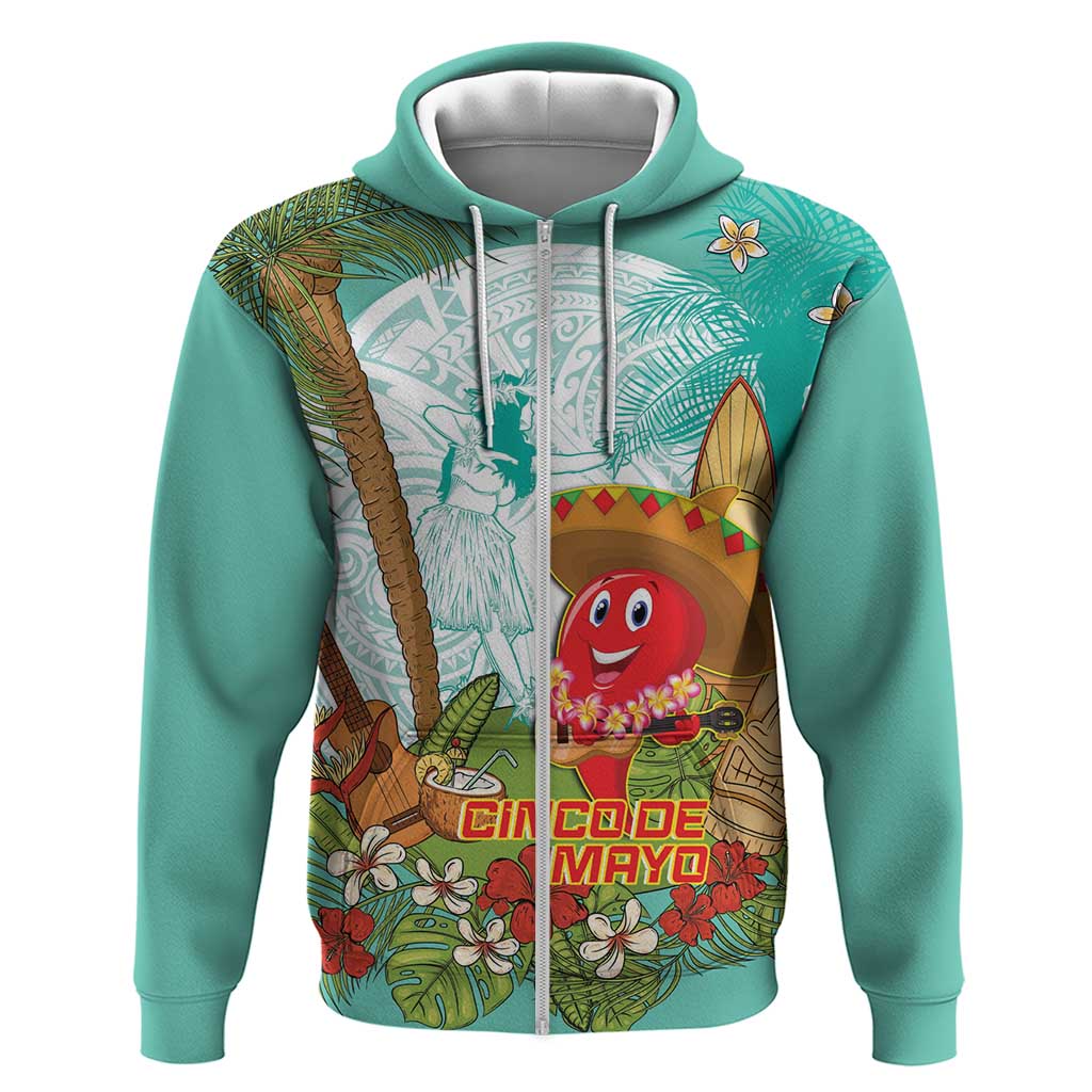Hawaii Cinco de Mayo Hoodie Chili Pepper Hula Girl Tropical Vibes LT14