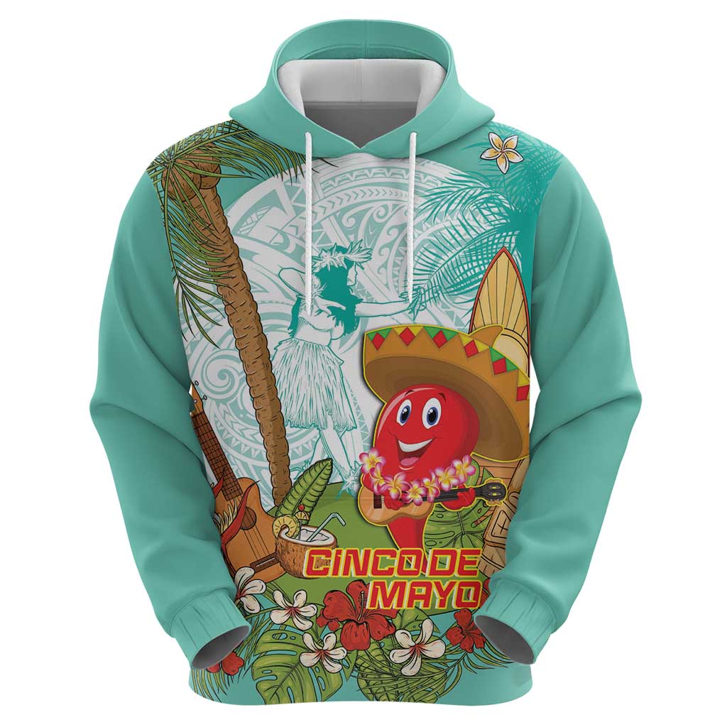 Hawaii Cinco de Mayo Hoodie Chili Pepper Hula Girl Tropical Vibes LT14