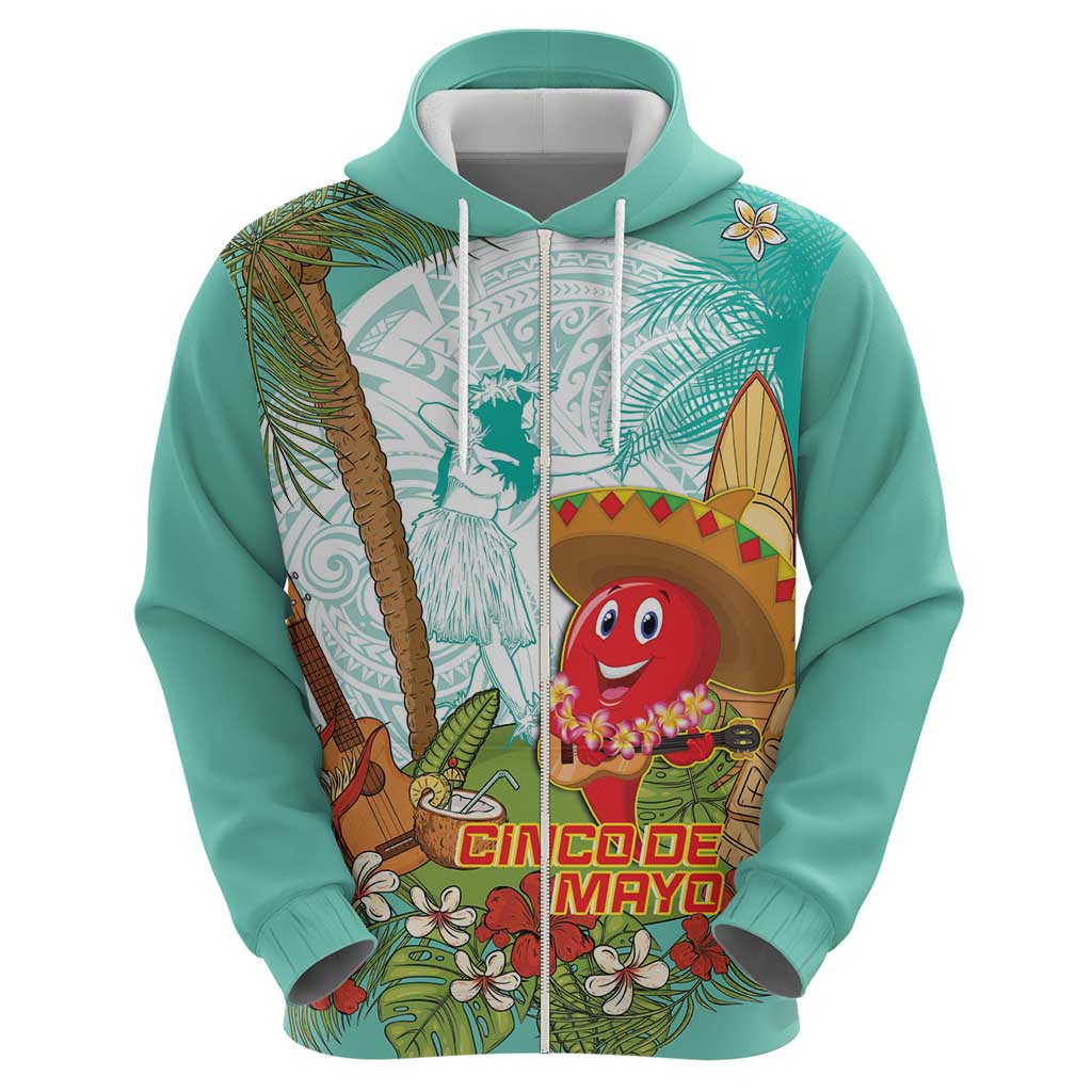 Hawaii Cinco de Mayo Hoodie Chili Pepper Hula Girl Tropical Vibes LT14