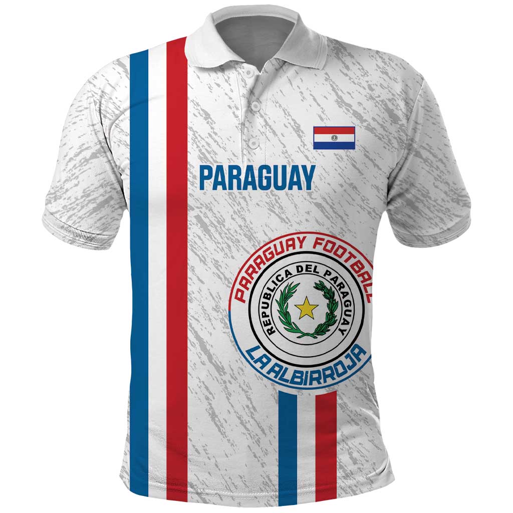 Custom Paraguay Football Polo Shirt Vamos Albirroja LT14