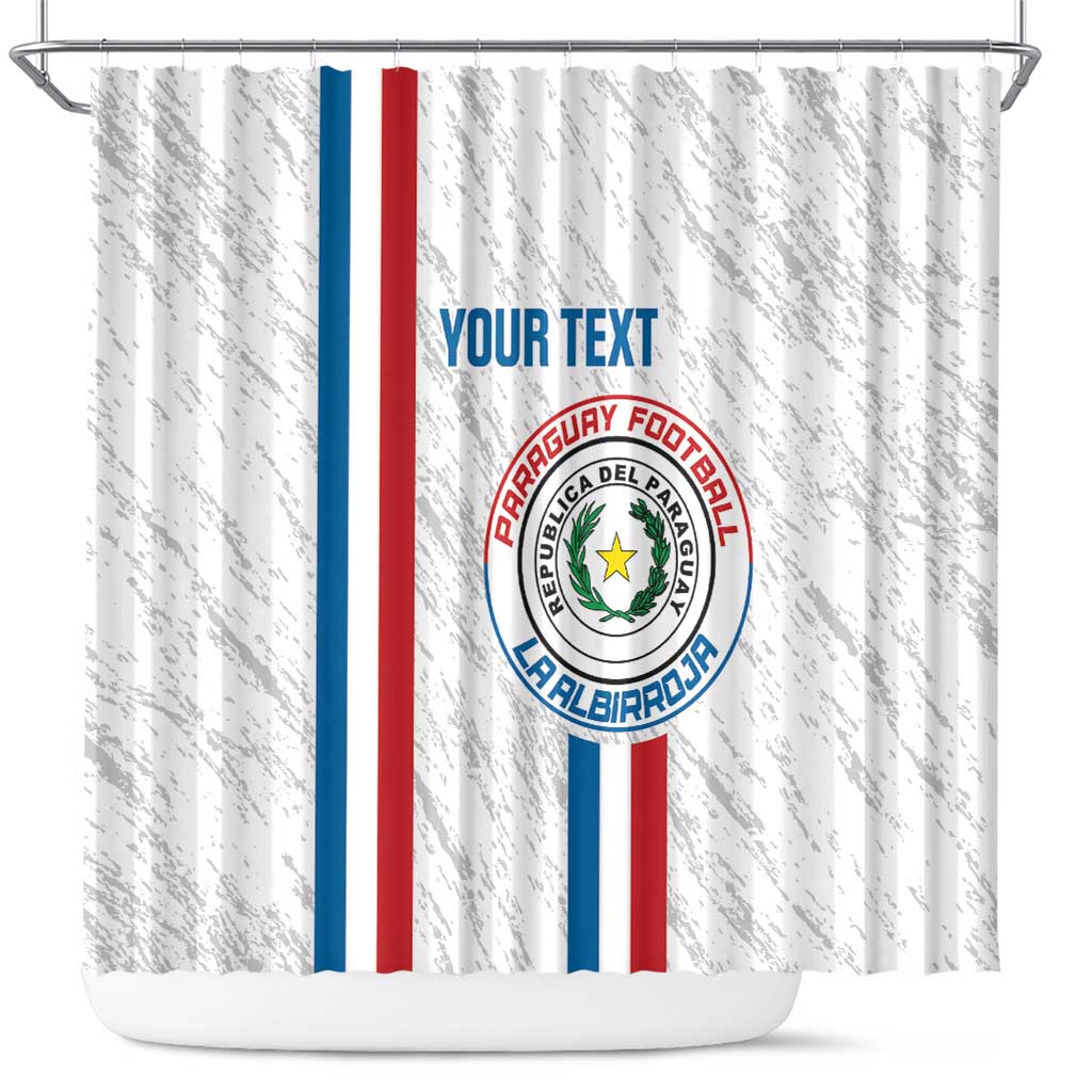 Custom Paraguay Football Shower Curtain Vamos Albirroja LT14
