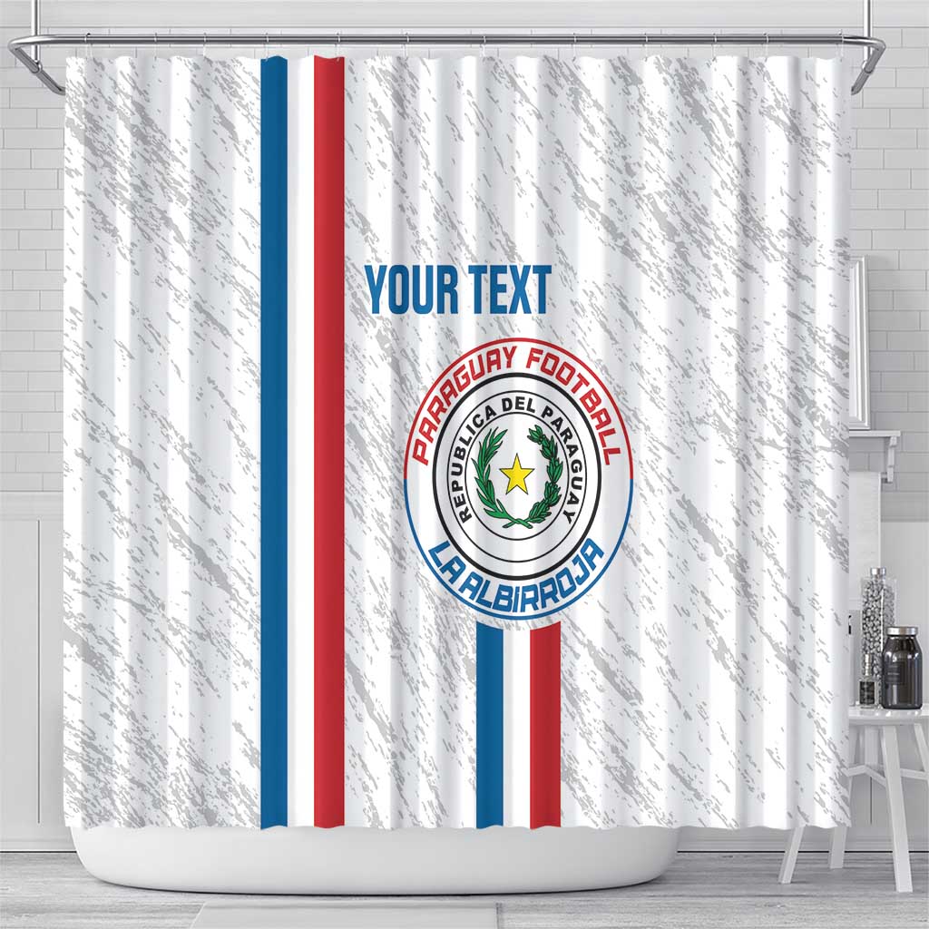 Custom Paraguay Football Shower Curtain Vamos Albirroja LT14
