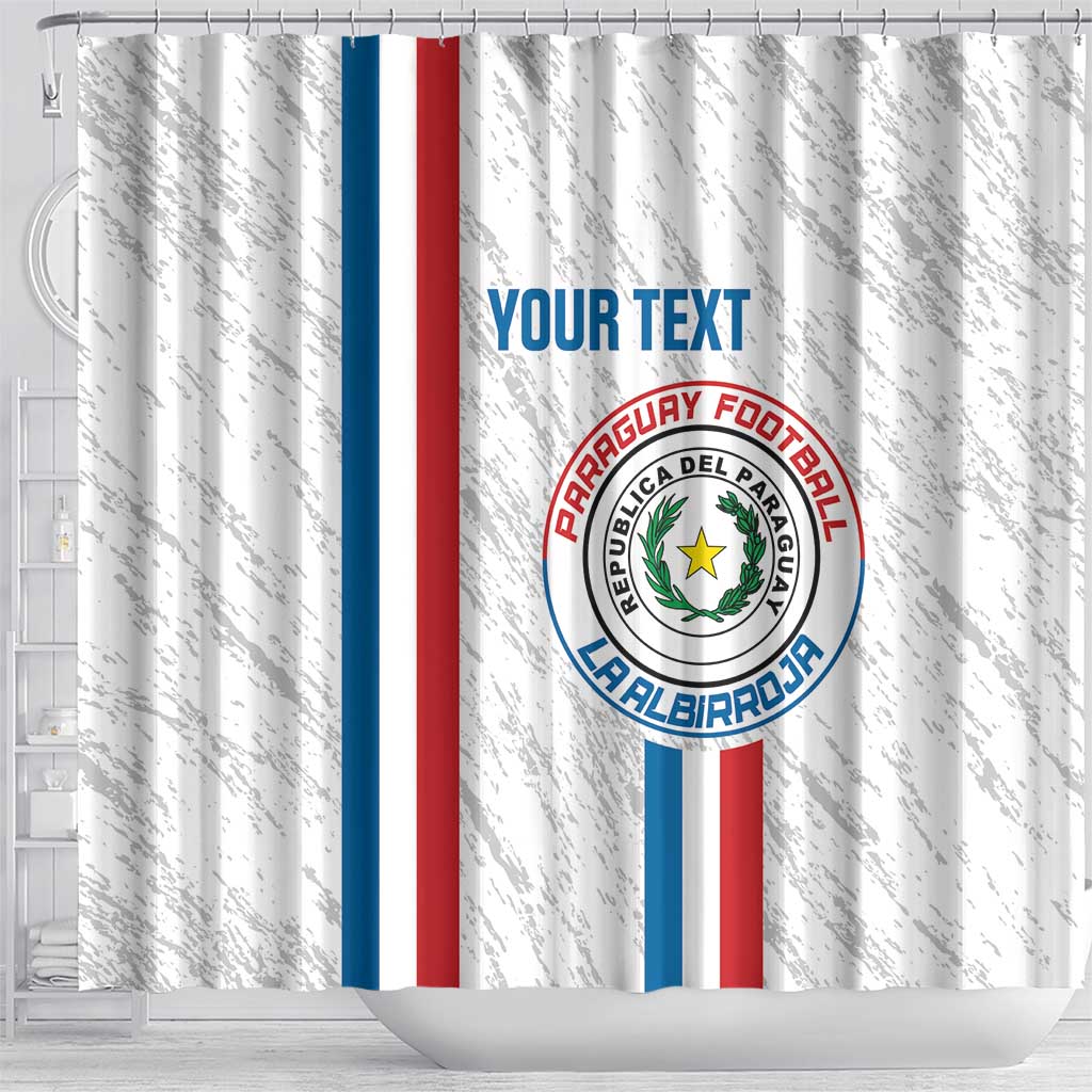 Custom Paraguay Football Shower Curtain Vamos Albirroja LT14