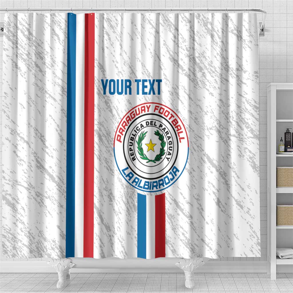 Custom Paraguay Football Shower Curtain Vamos Albirroja LT14