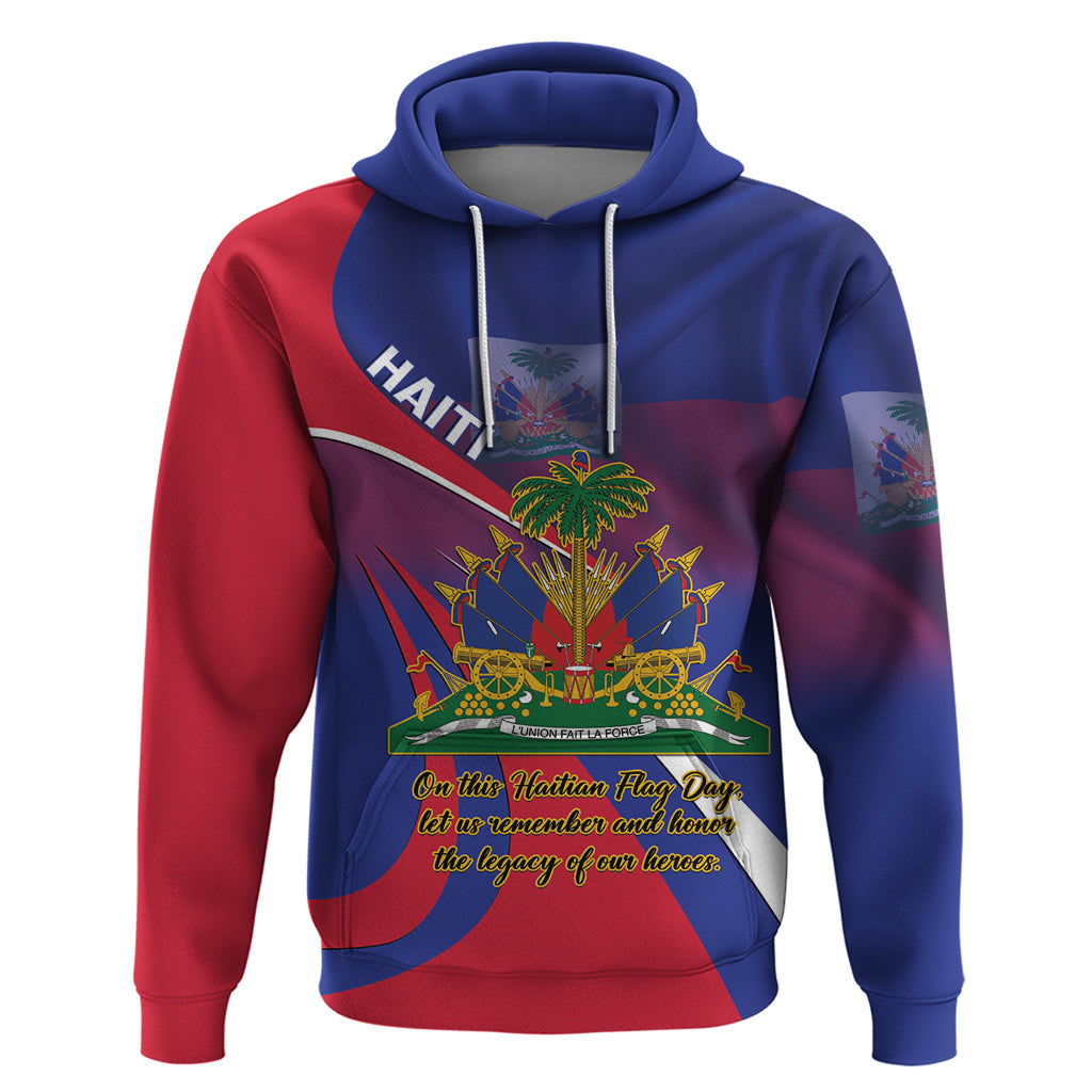 Personalised Haiti Flag Day Hoodie Lest Us Remember Our Heroes LT14