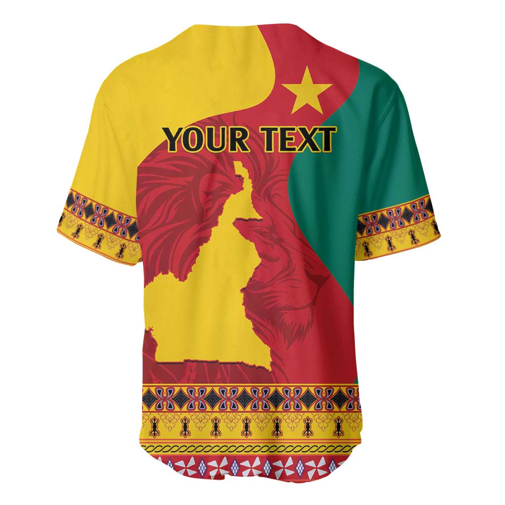 Personalised Cameroon National Day Baseball Jersey Cameroun Coat Of Arms With Atoghu Pattern LT14